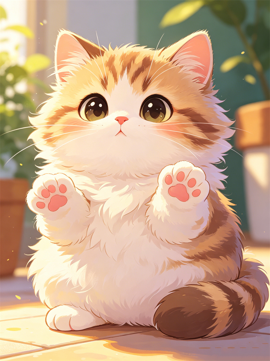 Anime fluffy kitten effect