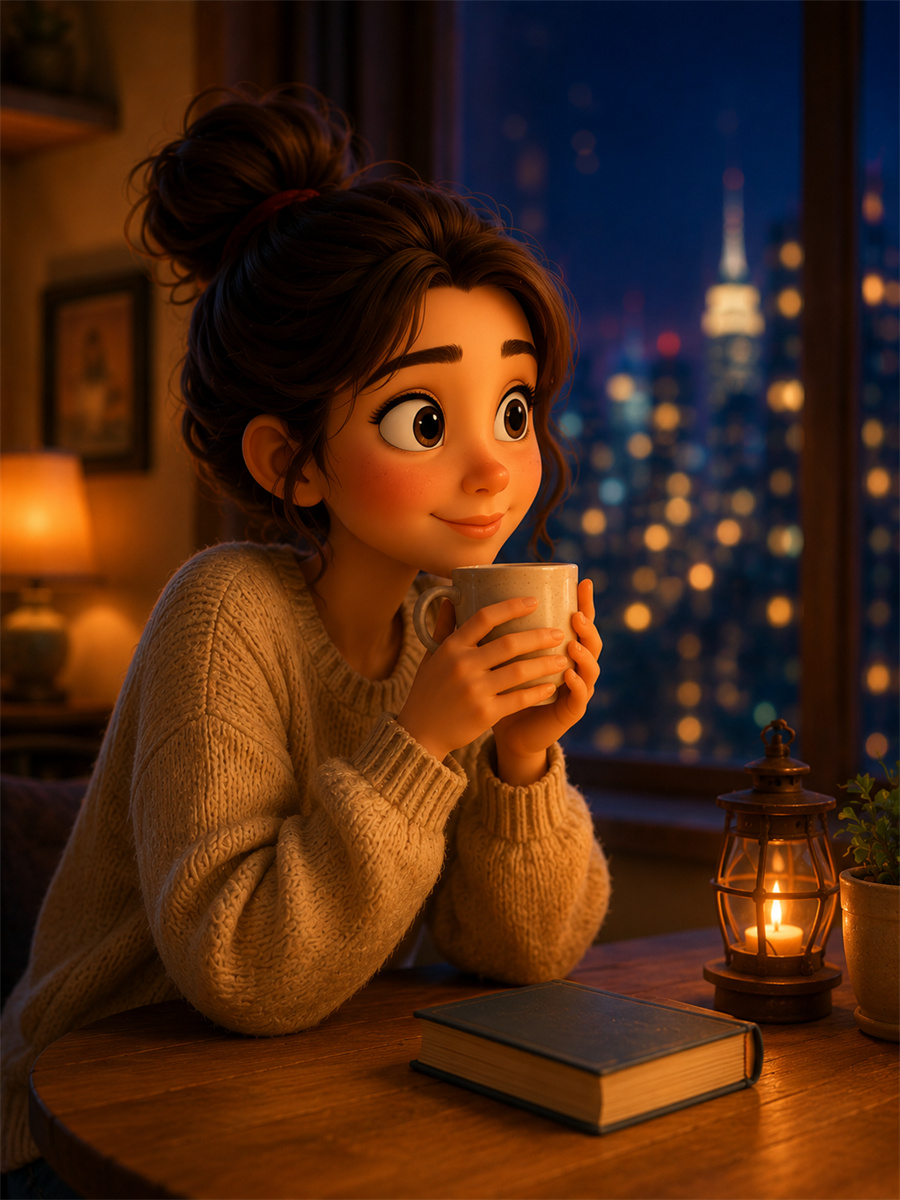 Disney-style cozy night effect