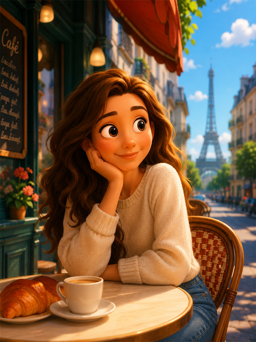 Disney-style Paris cafe effect
