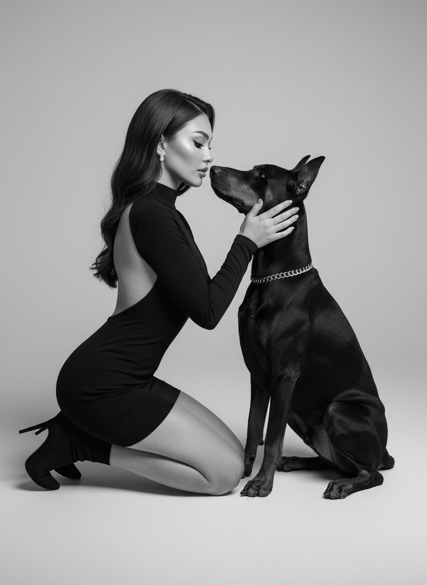 B&W Doberman Portrait Generator