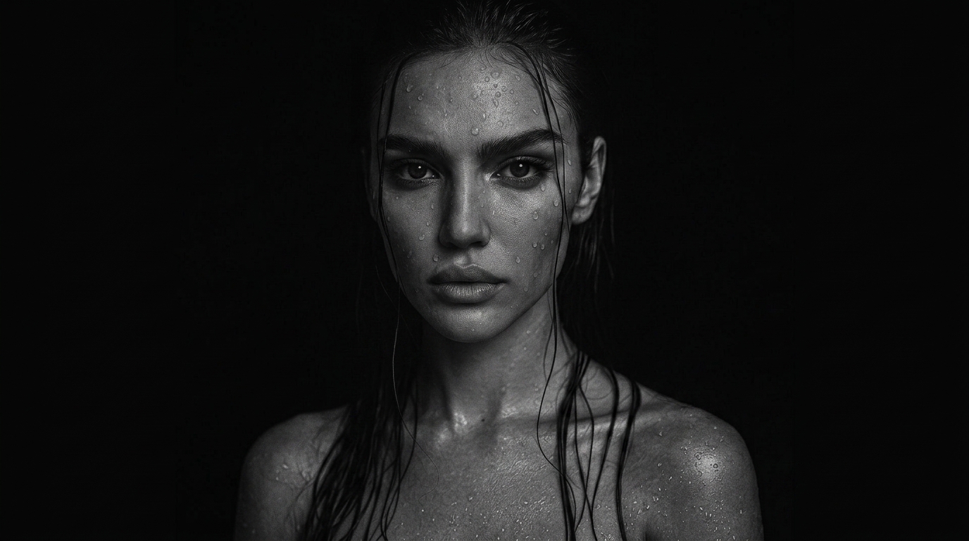 Black-and-white portrait