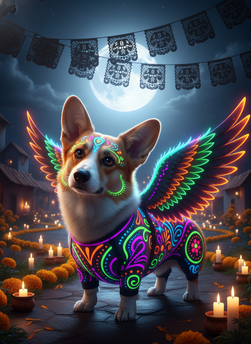 Funny dog AI-generated images