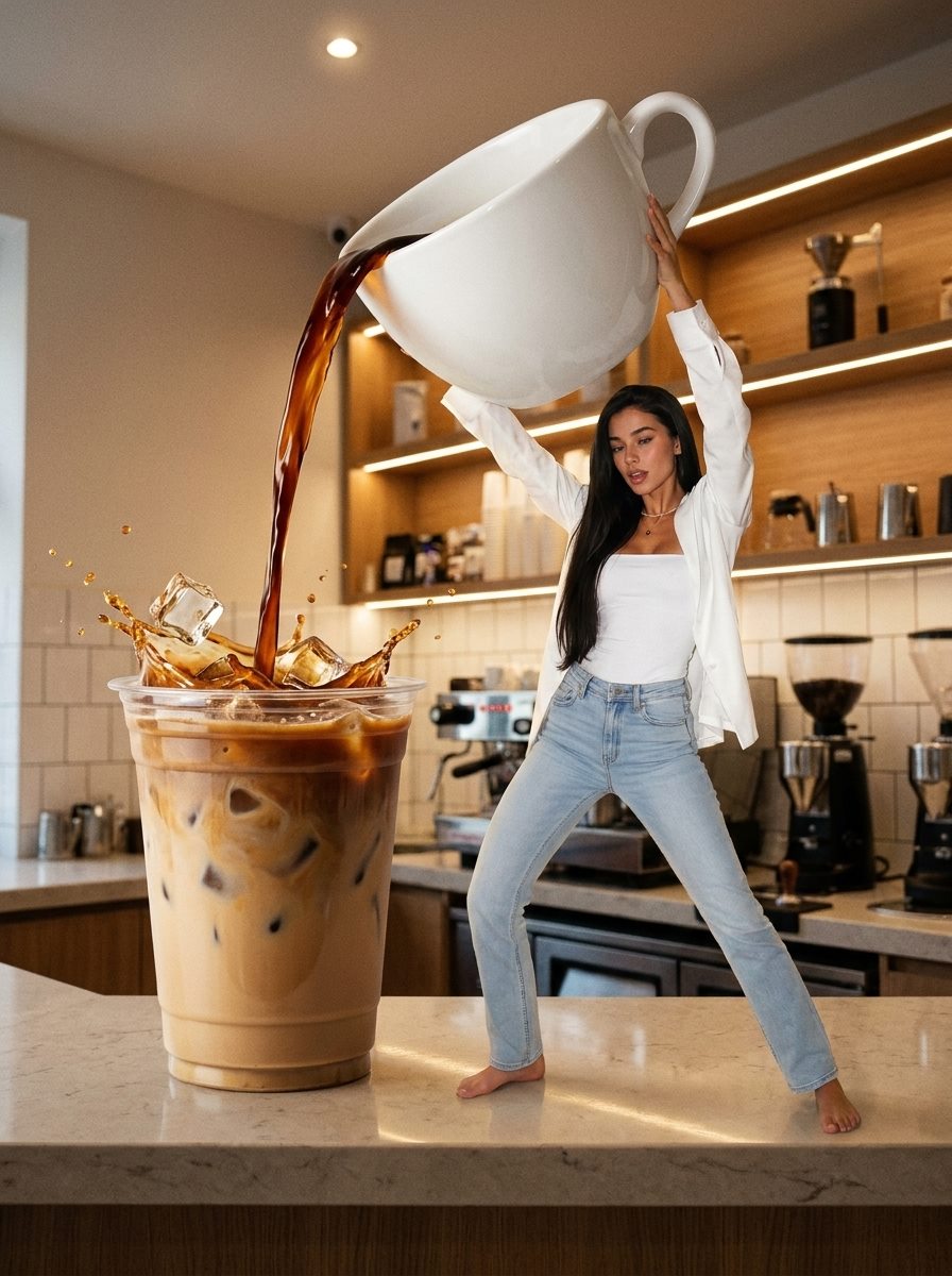 Giant Latte Pour