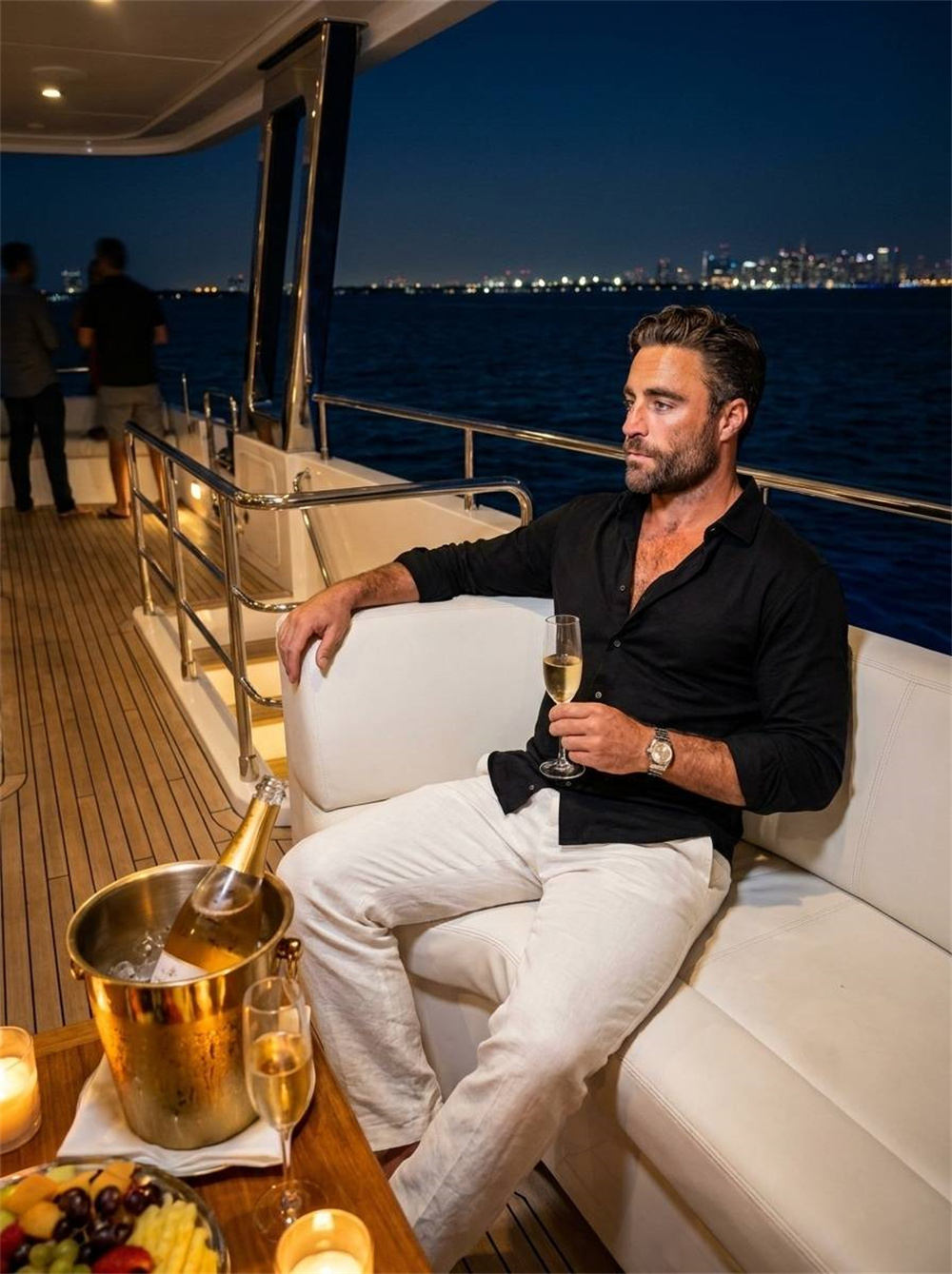 Midnight Ocean Luxury Male Shot Effect